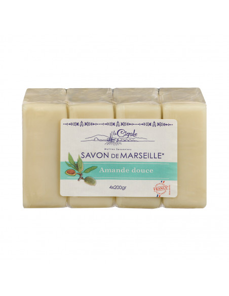 Savon de Marseille à l’Amande Douce 4x200g