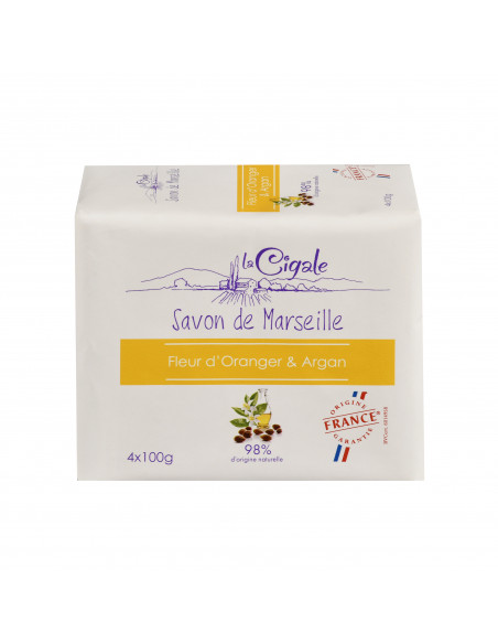 Savon de Marseille Fleur d’Oranger Argan 4x100g