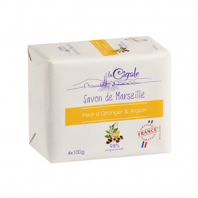 Savon de Marseille Fleur d’Oranger Argan 4x100g