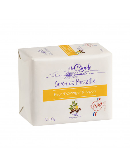 Savon de Marseille Fleur d’Oranger Argan 4x100g